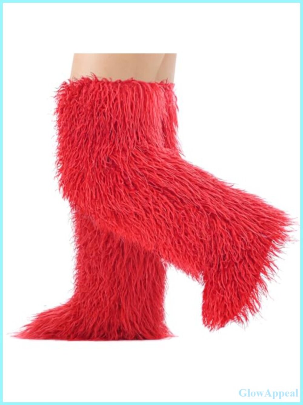 Faux Fur Over the Knee Thigh High Boots Women Flat Curly Plush